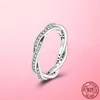 925 Sterling Zilveren Ring Hartvormige Daisy Flower Feather Lady Geschikt voor Pandora Mode Sieraden Engagement Gift
