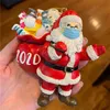 펜던트 크리스마스 장식 장난감 새로운 매달려 크리스마스 검역 장식품 DIY 생존자 가족 빨간 산타 클로스와 얼굴 마스크 크리스마스 트리