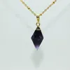 Natürliche Fluorit Quarz Anhänger Halskette Für Frauen Grün Quarz Kristall Pyramide Regenbogen Lange Frauen Gold Kette Halskette 2020
