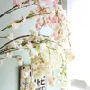 10 adet Yapay Kiraz Çiçeği Şube Çiçek Duvar Asılı Sakura 150 cm Düğün Centerpieces Yapay Dekoratif Çiçekler Için