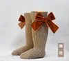 6 Colors Childrens Girl Princess Velvet Bow Socks Kid039s Bow In Tube Socks Cute Baby Toddler Knee High Wool Knitted Sock 07Y 6833368