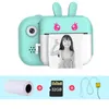 Cámara de impresión instantánea para niños, cámara Digital HD de 1080P, juguetes de fotos de dibujos animados con papel fotográfico térmico, tarjeta TF