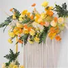 100X45cm Wedding Flower Row Arrangement Supplies Silk Peonies Rose Artificial Flower Row Wedding Arch Backdrop T station Decor