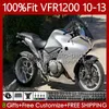 Injektionskropp för Honda VFR1200F Crossstourer VFR 1200 RR CC F 10-13 76NO.27 VFR1200X VFR-1200 VFR1200 Glans Silvery 10 11 12 13 VFR1200RR 2010 2011 2012 2013 OEM FAIRING