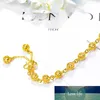Lyx 24k gult guldarmband för kvinnor ihåliga pärlmode charms armband guldfylld handkedja bröllop fin smycken gåva7063331