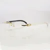 Przezroczyste szklane ramki dla mężczyzn Akcesoria Losowe naturalne rogu Buffalo Carter Gold Transparent okulary Frame4305557