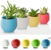 미니 라운드 플라스틱 식물 꽃 냄비 다채로운 홈 오피스 화분 침실 거실에 대 한 장식 냄비 RRE12488
