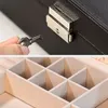 Grote dubbele laag sieraden organizer oorbel hanger ketting opbergdoos PU lederen bril horloge vrouwen cosmetica lippenstift box Y1113