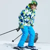 Bambini tuta termica da sci pantaloni impermeabili giacca ragazzo ragazza sport invernali antivento qualità bambino sci e snowboard 2 pezzi tute LJ201128