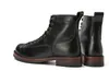 Bottes Martin noires en cuir véritable de style anglais, bottes de travail montantes, faites à la main, bottines à lacets et bout rond pour hommes