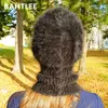 Bahtlee inverno máscara de esqui balaclava angora coelho de malha chapéu lenço aquecedor para homens ou mulheres tampa de lã Y201024