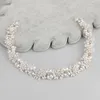 Miała Luksusowy Clear Crystal Bridal Włosy Winorośli Perły Biżuteria Ślubne Akcesoria Headpies Kobiety Korony Korant HS-J4506 220217