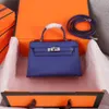 Mit Box, klassische Designer-Damen-Handtasche, Umhängetasche, Mini-Riemen, Umhängetasche, hochwertiges Echtleder, Palmenmuster, 12 Farben