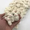 100 pc / lote 3,5 cm 4 cm macio mini coelho de coelho de coelho para chaveiro buquê brinquedo boneca DIY enfeites presentes 220217