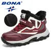 BONA Ankunft Schnee Stiefel Outdoor Turnschuhe Jungen Leder Stiefeletten Mädchen Anti-Slip Kinder Winter Stiefel Sport Schuhe LJ201201