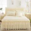 Bed Set 1 PC Lace Bedspread + 2PCS Pillowcases Bedding Set Pink/purple/red Bedspreads Sheet for Girl Bed Cover King/Queen Size 201114