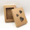 10pcs bricolage vintage kraft boîte avec fenêtre papier cadeau boîte gâteau emballage pour mariage maison fête muffin emballage noël jllnde