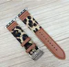 Denim Leopard Check Pasek dla Apple Watch6 5 4 3 Łączenie skórzanego paska 38 40 42 44mm płótno + skórzany pasek