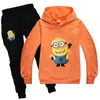 Funny Cartoon Cute Minions Baby Winter Clothes Print Kawaii Toddler Boys Girl Fall Clothing Sets Kids Yellow Outfit 2011265167755