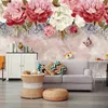 Niestandardowe 3d ręcznie malowane rośliny kwiat motyl duszpasterski duży mural salon sypialnia jadalnia wystrój ścienny malarstwo tapeta