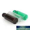 20 ml x 50 mini muestra verde vacío cuidado personal botellas de plástico despejado viaje pequeño botella botella loción de aceite pantalla contenedor tapa