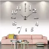 Duże lustrzane zegary ścienne Nowoczesne design na prezent 3D DIY Big Watch Naklejki ścienne Wystrój domu Relogio de Pareede 201202