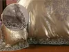 Luxury Jacquard Bedding King Queen Size 4/6pcs Linen Silk Cotton Duvet Cover Lace Satin Bed Sheet Set Pillowcases Y200417