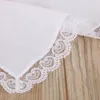 Presentes de casamento branco Lace Fino Mulher Handkerchief Party Decoration pano Guardanapos Plain branco DIY Handkerchief KKA2096