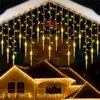 弦ストリートガーランド冬3.5メートル28mの石造りのカーテンライトの家の屋外の花輪のためのクリスマスの装飾