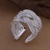 925 Silver Open Ring Women Girl Braided Finger Ring Fashion Jewelry Accessories Gift for Love Friend