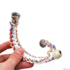 Bracelet de cachette fait à la main de qualité supérieure Pipe à fumer 260MM Corde en métal Bois Jamaïque Rasta Pipe Tabac Herb Pipes à main Cadeau pour homme ou femme8766452