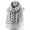 high 2021 spring and autumn scarf European dog footprints printed pattern ladies versatile shawl