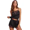 New Style Ladies Women Exotic Sets Lace Patchwork Sleepwear Lingerie Nightdress Suit Sets Women Pyjamas Sleeveless Slip Fashion Hot