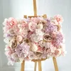 Silk Rose Flores 3D Backdrop Wall Wedding Decoração Artificial Flor painel de parede para cenários de decoração de casa Chuveiro de bebê 201222