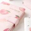 Cute PU Leather Peaches Schedule Notebook Diario Agenda settimanale Notebook Forniture per ufficio scolastico Cancelleria Kawaii