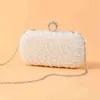 Evening Bags Beading Women Day Clutch Pearl Diamonds Finger Ring Evening Bags Arrival Handbags Purse Vintage Style 220314