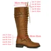 New Knee high Women Boots Autumn Winter Lace Up Vintage Flat Shoes Sexy Steampunk Leather Retro Buckle Ladies Snow Boots Y200915