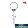 1 PCS Vintage Pedra Natural Chaveiro Natural Quartzo Pingente de Pedra Chave Anéis Rosa Cristal Chaveiro Fashion Bag Acessórios