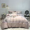 Grön grå blommig tryckt rik färgdäck täcke 600tc egyptisk bomull vintage stil lyxiga sängkläder set soft beds set set t200706