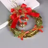 Christmas bow garland Ornament Christmas Wreath wind chime small pendant electroplating signboard bell pendant accessories T3I51333