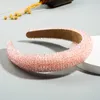 Rhinestone Zroszony Pełny Kryształowy Zespoły Do Włosów Dla Kobiet Luksusowa Błyszcząca Wyściełana Diamentowa Pałąk Heat Hoop Fashion Hairbands Włosy Band 10 Kolor