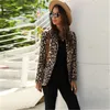 Dames motif léopard vêtements d'extérieur tendance de la mode cardigan à manches longues manteaux à double boutonnage designer femme automne mince vestes lâches décontractées