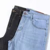 Taglie forti 40 42 44 46 Jeans da uomo di marca Pantaloni classici in denim slim moda maschile Pantaloni dritti casual da uomo d'affari nero Azzurro G0104