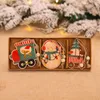 6st Cute Christmas Painted Wooden Pendant DIY Angel / Snowman / Car Craft Xmas Tree Hängande Ornament Kids Present Party Decorations Y201020
