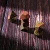 Natural Unakite Loose Gemstones Engrave Dungeons And Dragons Game-Number-Dice Customized Stone Role Play Game Polyhedron Stones Dice Set Ornament Wholesal