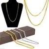 3 мм 5 мм золотые серебряные кубинские ссылки цепные ожерелья мужчины женщины 18K позолоченный хип-хоп ожерелье мода ювелирные изделия