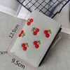 Fashion Women Girls Short Wallet Small PU Leather Cherry Embroidery Coin Purse Card Holders Lady Girl Mini Money Bag43336761121529