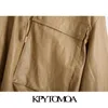 KPytomoa Mulheres Moda Faux Couro Capuz Cropped Jaqueta Casaco Vintage Manga Longa Drainstrings Feminino Outerwear CHIC Tops 210201