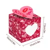 NEWPink Party Gifts Wrap Supplies Valentine's Day Hug Love Kiss Me Cookie Gift Box Three-dimensional Carton Couple Gifts With Cards RRA