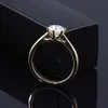 Transgems 10K Yellow Gold 1.0 CT GH Color Moissanite Имитация бриллиантового обручального кольца Свадебные подарки Изящные украшения для женщин Y200620